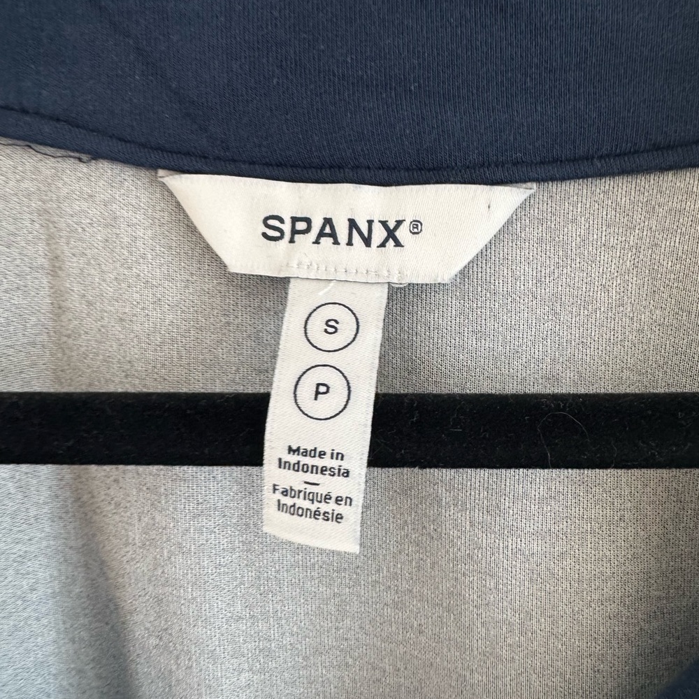 SPANX Airessentials Navy and White Striped Cardigan - Picture 6 of 6